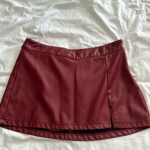 Garage v waisted garnet red mini skirt